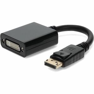AddOn 8in DisplayPort 1.2 Male to DVI-I (29 pin) Female Black Adapter Cable Which Requires DP++ For Resolution Up to 2560x