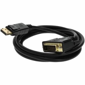 6ft DisplayPort 1.2 Male to DVI-D Dual Link (24+1 pin) Male Black Cable For Resolution Up to 2560x1600 (WQXGA) - 100% comp