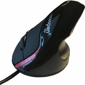 WOW PEN JOY II WIRED VERTICAL ERGONOMIC OPTICAL MOUSE BLACK - Optical - Cable - Black - USB - 1600 dpi - Scroll Wheel - 5 