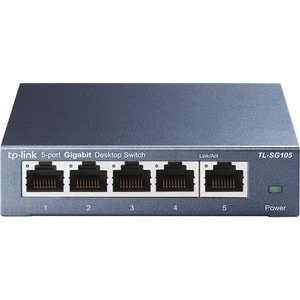 TP-Link TL-SG105 5 Ports Ethernet Switch - Gigabit Ethernet - 10/100/1000Base-T - 2 Layer Supported - Twisted Pair - Desktop