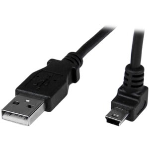 StarTech.com 1m Mini USB Cable - A to Up Angle Mini B - Cable for Digital Camera, Hard Drive, Smartphone, GPS Receiver, Co