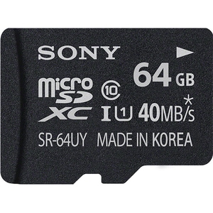 Sony SR64UYA 64 GB Class 10/UHS-I microSDXC - 40 MB/s Read - 5 Year Warranty
