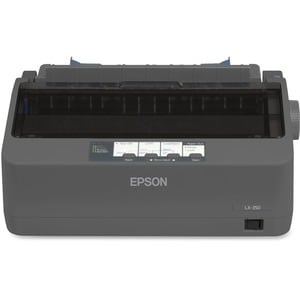 Epson LX-350 9-pin Dot Matrix Printer - Monochrome - Energy Star - Black - 80 Column - 357 cps Mono - USB - Parallel - Ser