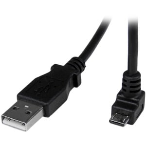 StarTech.com 2m Micro USB Cable - A to Down Angle Micro B - Cable for Smartphone, Digital Camera, Portable Hard Drive, Tab