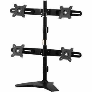 Amer Mounts Stand Based Quad Monitor Mount for four 15"-24" LCD/LED Flat Panel Screens - Supports up to 17.6lb monitors, +