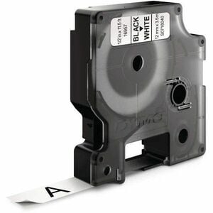Dymo 16957 Label Tape - 12 mm Width - Tape - Permanent Adhesive - Arched Rectangle - White - Nylon, Fabric - Self-adhesive
