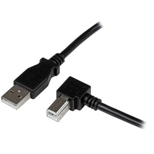 StarTech.com 1m USB 2.0 A to Right Angle B Cable - M/M - Connect hard-to-reach USB 2.0 peripherals, for installation in na