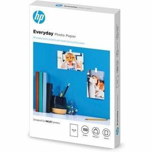 HP Everyday Jato de tinta Papel fotográfico - 100 mm x 150 mm - 200 g/m² Grammage - Suave, Brilhante - 100 / Pack