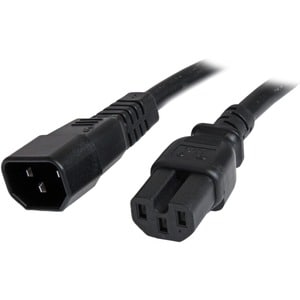 StarTech.com Cable de 1m (3 pies) de Extensión de Servicio Pesado, Cable Alargador de Alimentación IEC 320 C14 a IEC 320 C