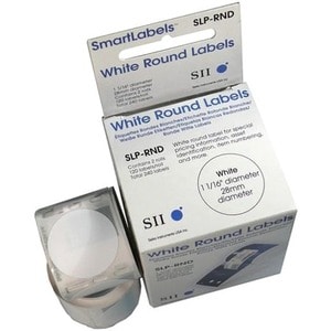 Seiko SLP-RND Multipurpose Label - 28 mm Diameter - Circle - Direct Thermal - White - 120 / Roll - 2 / Box