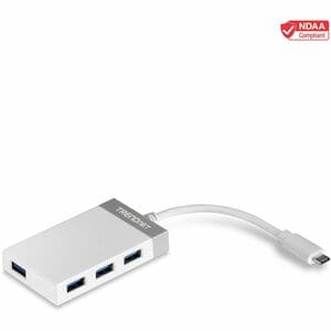 TRENDnet 4-Port USB 3.0 Compact Mini Hub with Built in USB 3.0 Cable, Plug & Play, Compatible with: Linux, Windows, Mac, N