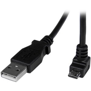 StarTech.com 2m Micro USB Cable Cord - A to Down Angle Micro B - Down Angled Micro USB Cable - 1x USB A (M), 1x USB Micro 