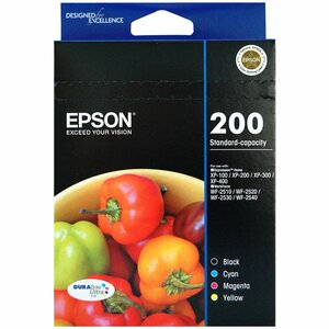 Epson DURABrite Ultra 200 Original Standard Yield Inkjet Ink Cartridge - Cyan, Magenta, Yellow - 4 / Pack - Inkjet - Stand