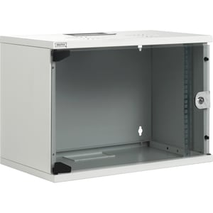 Assmann Compact 12U Wandmontierbar Rackschrank - 482,60 mm Rack Width - 482,60 mm Rail Depth - Hellgrau - Stahl, Glas - 10