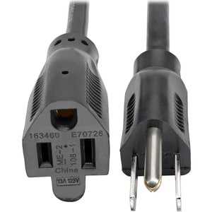Eaton Tripp Lite Series Power Extension Cord, NEMA 5-15P to NEMA 5-15R - 13A, 120V, 16 AWG, 10 ft. (3.05 m), Black - (NEMA