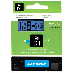 Etikettenband Dymo 45806 - 19 mm Breite - Rechteck - Thermotransfer - Blau, Schwarz - Rückstandslos, Ölbeständig, Fettbest