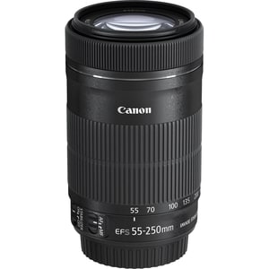 Canon - 55 mm to 250 mm - f/32 - f/5.6 - Telephoto Zoom Lens for Canon EF/EF-S - 58 mm Attachment - 0.29x Magnification - 