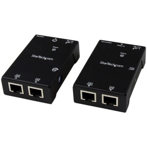 StarTech.com HDMI Over CAT5/CAT6 Extender with Power Over Cable - 50m (165 ft.) HDMI Video/Audio Over Dual Ethernet Cable 