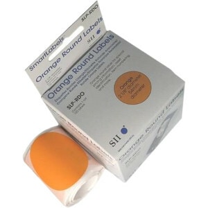 Seiko SLP-RDO Multipurpose Label - 54 mm Diameter - Circle - Direct Thermal - Orange - 120 / Roll - 1 / Box