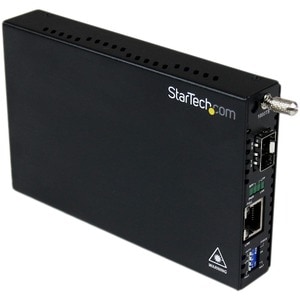StarTech.com Gigabit Ethernet Fiber Media Converter with Open SFP Slot - 1 Port(s) - 1 x Network (RJ-45) - Twisted Pair, O