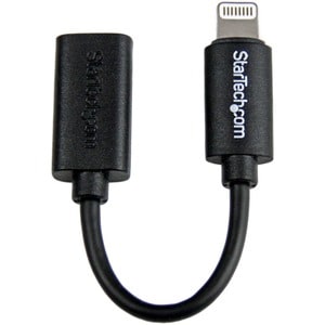 StarTech.com Black Micro USB to Apple 8-pin Lightning Connector Adapter for iPhone / iPod / iPad - Cable for iPad, iPhone,