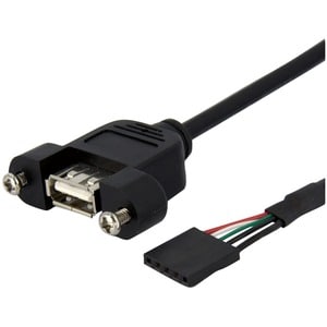 StarTech.com 91 cm Panel Mount USB Cable - USB A to Motherboard Header Cable F/F - USB A-Female to USB Header Adapter - US