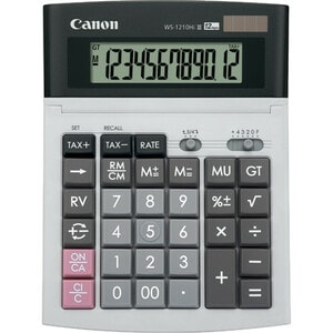 Canon WS-1210HI III Simple Calculator - Dual Power, Angled Display, Tilt Display, Adjustable Display, Auto Power Off, Sign