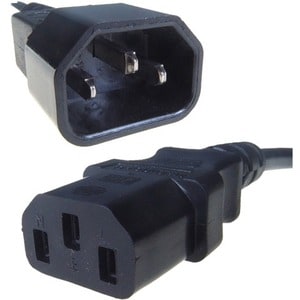 Group Gear Power Extension Cord - 1 m - United Kingdom - For Monitor, Computer, UPS - IEC 60320 C14 / IEC 60320 C13 - Black