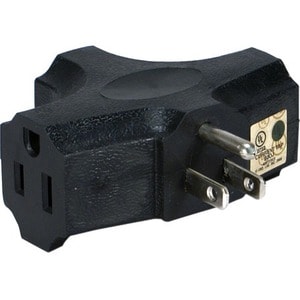 QVS 3-Outlets Space-Saver Grounded Power Outlet Splitter - 1 x AC Power Plug - 3 x AC Power Receptacle - 125 V AC / 15 A -