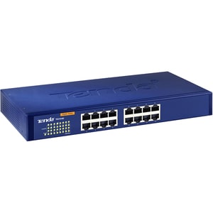 Tenda 16-Port 10/100/1000 Gigabit Switch - 16 Ports - 10/100/1000Base-T - 2 Layer Supported - 1U - Desktop, Rack-mountable