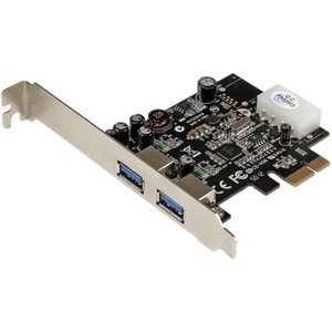 StarTech.com 2 Port PCI Express (PCIe) SuperSpeed USB 3.0 Card Adapter with UASP - 5Gbps - LP4 Power - Add 2 SuperSpeed US