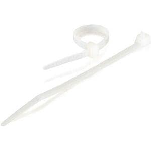 C2G 11.5in Cable Ties - White - 100pk - Cable Tie - Natural - 100 Pack