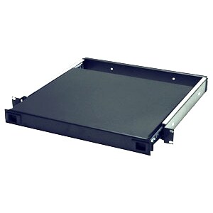 VFI Sliding Shelf - 1U Rack Height x 19" Rack Width - Rack-mountable - Black - 50 lb Maximum Weight Capacity