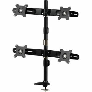 Amer Mounts Grommet Based Quad Monitor Mount for four 15"-24" LCD/LED Flat Panel Screens - Supports up to 17.6lb monitors,