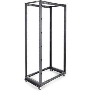 StarTech.com 4-Post 42U Mobile Open Frame Server Rack, 19" Network Rack with Casters, Rolling Rack for Computer/AV/Data/IT