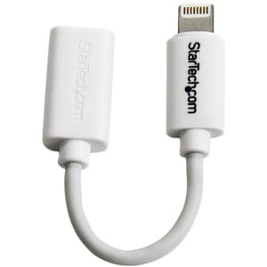 StarTech.com White Micro USB to Apple 8-pin Lightning Connector Adapter for iPhone / iPod / iPad - Cable for iPhone - Firs