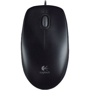 Logitech B100 Mouse - USB - Optical - 3 Button(s) - Black - Cable - 800 dpi - Scroll Wheel - Symmetrical