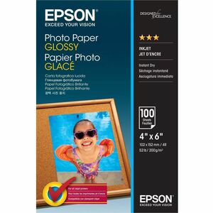 Epson Inkjet Photo Paper - 100 mm x 150 mm - 200 g/m² Grammage - Glossy - 100 Sheet - Printable