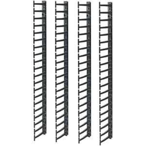 APC by Schneider Electric AR7717A Cable Organizer - Black - 4 Each Pack - TAA Compliant - Cable Pass-through - 42U Rack He