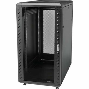 StarTech.com Armadio Rack 19" 22U su Ruote - Server Rack a 4 Montanti con Profondità Regolabile, Pannelli Laterali e Porta
