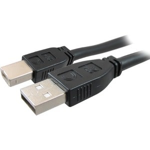 Comprehensive Pro AV/IT Active USB A Male to B Male 50ft (Center Position) - 50 ft USB Data Transfer Cable for Webcam, Whi