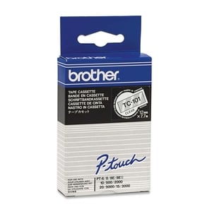 Brother P-touch TC101 Label Tape - 12 mm Width - Rectangle - Direct Thermal - Clear - Laminated