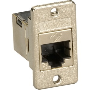 Black Box Panel Mount Cat6 Shielded Coupler Silver - 1 - 1 x RJ-45 Network Female - Shielding - Silver - TAA Compliant