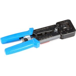 Black Box High-Density Crimp Tool - Black, Blue - Steel, Rubber - 1.10 lb - Rust Resistant, Comfortable Grip, Secure Grip 