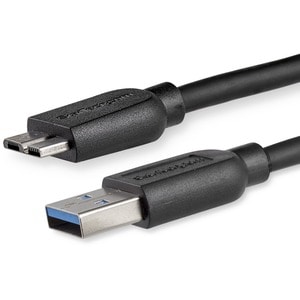 StarTech.com Câble SuperSpeed USB 3.0 slim A vers Micro B de 2 m - Mâle / Mâle - Noir - Cable for Disque dur, Lecteur de C