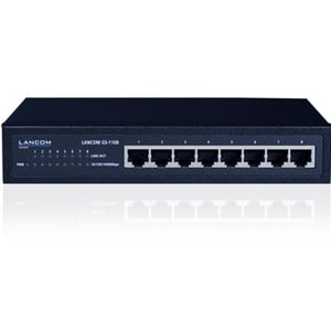 LANCOM GS-1108-Unmanaged Gigabit Ethernet Switch, 8 Ports (10/100/1000 MBit/s), zur optimalen Verkabelung in Home Offices,