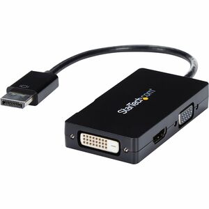 StarTech.com Travel A/V adapter: 3-in-1 DisplayPort to VGA DVI or HDMI converter - Connect a DisplayPort-equipped PC to an