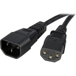 StarTech.com 1m (3ft) Power Extension Cord, C14 to C13, 10A 125V, 18AWG, Computer Power Cord Extension, Power Supply Exten