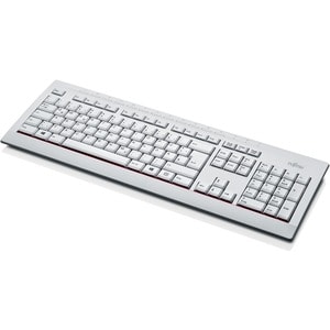 Fujitsu KB521 Keyboard - Cable Connectivity - USB Interface - Hungarian - Marble Grey - Computer - PC
