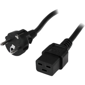StarTech.com 2m Computer Power Cord - Schuko CEE7 to IEC 320 C19 - Schuko to C19 Power Cable Cord - C19 to European Schuko